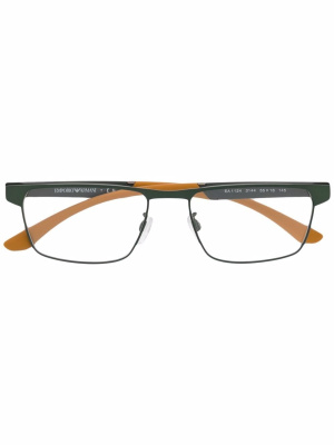 

Rectangle-frame colour-block glasses, Emporio Armani Rectangle-frame colour-block glasses