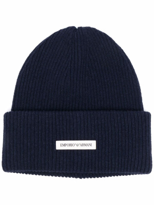 

Ribbed-knit wool beanie, Emporio Armani Ribbed-knit wool beanie