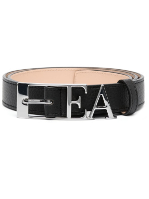 

Logo-lettering leather belt, Emporio Armani Logo-lettering leather belt