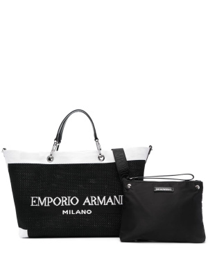 

Logo-intarsia tote bag, Emporio Armani Logo-intarsia tote bag