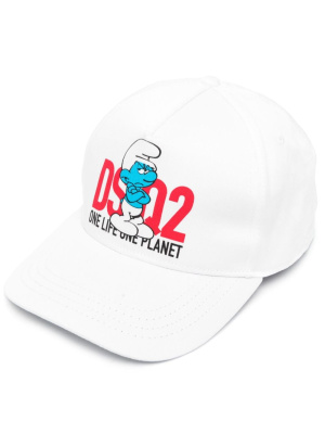 

Smurfs-print organic cotton cap, Dsquared2 Smurfs-print organic cotton cap