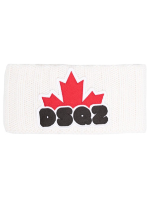 

Logo-patch ribbed headband, Dsquared2 Logo-patch ribbed headband