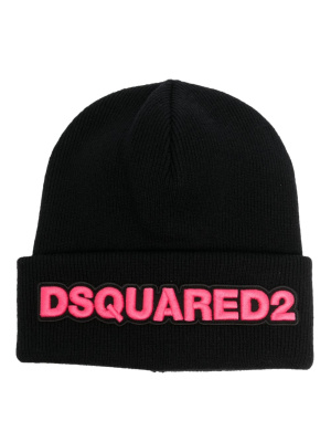 

Logo-appliqué wool beanie, Dsquared2 Logo-appliqué wool beanie