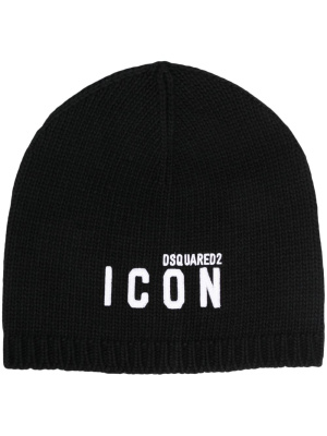 

Logo-embroidered wool beanie, Dsquared2 Logo-embroidered wool beanie