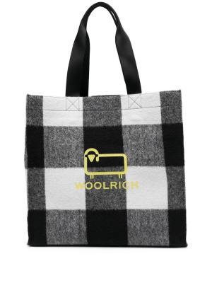 

Logo-print check tote bag, Woolrich Logo-print check tote bag