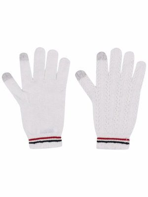 

Striped detail knit gloves, Thom Browne Striped detail knit gloves