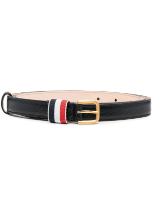 

RWB-stripe pebbled-leather belt, Thom Browne RWB-stripe pebbled-leather belt