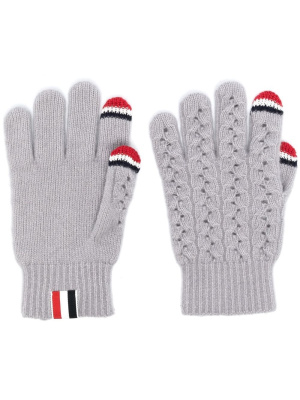 

Pointelle-knit touchscreen gloves, Thom Browne Pointelle-knit touchscreen gloves