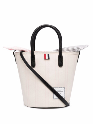

Grosgrain-loop detail tote bag, Thom Browne Grosgrain-loop detail tote bag