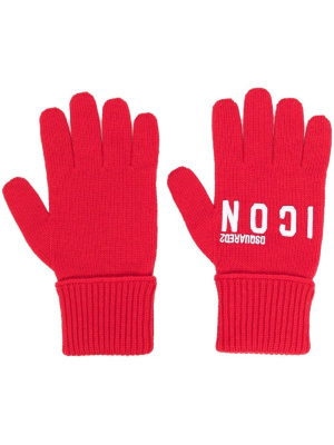 

Logo-appliqué wool gloves, Dsquared2 Logo-appliqué wool gloves