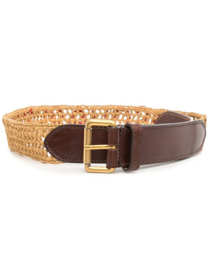 

Interwoven raffia-leather belt, Dsquared2 Interwoven raffia-leather belt