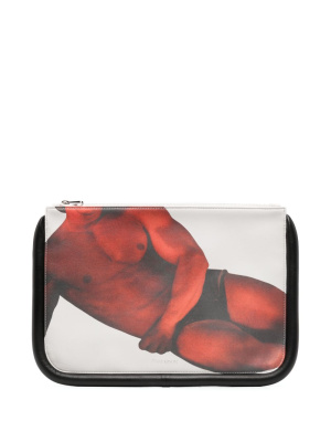 

Bumper graphic-print leather pouch, JW Anderson Bumper graphic-print leather pouch