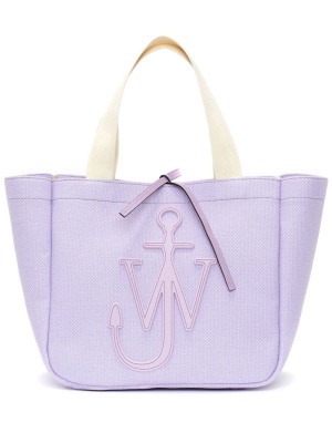 

Logo-patch canvas tote bag, JW Anderson Logo-patch canvas tote bag