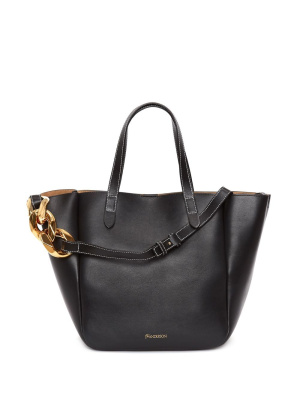 

Logo-detail leather tote bag, JW Anderson Logo-detail leather tote bag