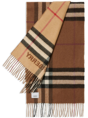 

Two-tone checked cashmere scarf, Burberry Two-tone checked cashmere scarf