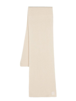 

Ribbed-knit embroidered-logo scarf, TOTEME Ribbed-knit embroidered-logo scarf