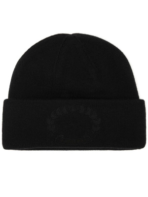 

Logo crest embroidery knitted cashmere beanie, Burberry Logo crest embroidery knitted cashmere beanie