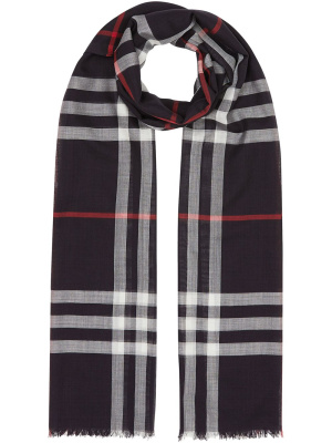 

Lightweight Check Wool Silk Scarf, Burberry Lightweight Check Wool Silk Scarf