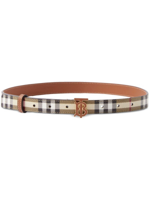 

TB monogram-plaque checked belt, Burberry TB monogram-plaque checked belt