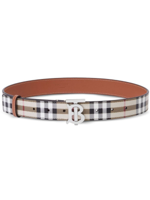 

TB check-print leather belt, Burberry TB check-print leather belt