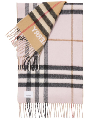 

Contrast-check fringed scarf, Burberry Contrast-check fringed scarf