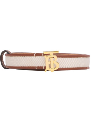 

Monogram-motif leather-trim canvas belt, Burberry Monogram-motif leather-trim canvas belt