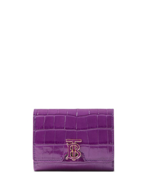 

TB monogram plaque leather wallet, Burberry TB monogram plaque leather wallet