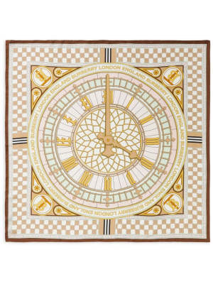 

Clock-print silk scarf, Burberry Clock-print silk scarf