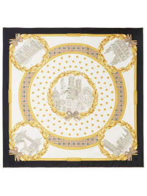 

Monuments-print silk scarf, Burberry Monuments-print silk scarf
