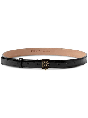 

TB-buckle embossed belt, Burberry TB-buckle embossed belt