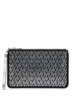 

Jet Set studded monogram clutch bag, Michael Kors Jet Set studded monogram clutch bag