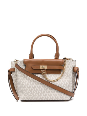 

Monogram-print leather satchel, Michael Kors Monogram-print leather satchel