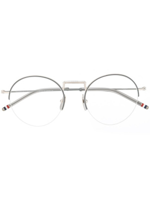 

Half-rim round-frame glasses, Thom Browne Eyewear Half-rim round-frame glasses