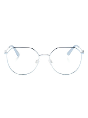 

Logo-plaque round-frame glasses, Dolce & Gabbana Eyewear Logo-plaque round-frame glasses