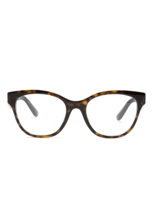 

Logo-plaque round-frame glasses, Dolce & Gabbana Eyewear Logo-plaque round-frame glasses