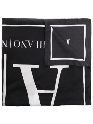 

Logo-print silk scarf, Armani Exchange Logo-print silk scarf