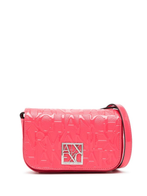 

Logo-embossed leather shoulder bag, Armani Exchange Logo-embossed leather shoulder bag