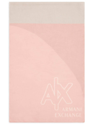 

Colour-block logo-print scarf, Armani Exchange Colour-block logo-print scarf