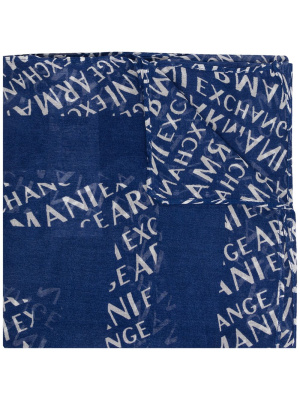 

Logo-print modal scarf, Armani Exchange Logo-print modal scarf