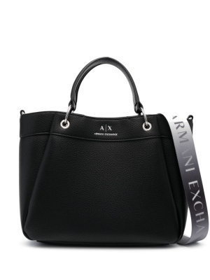 

Logo-print leather tote, Armani Exchange Logo-print leather tote