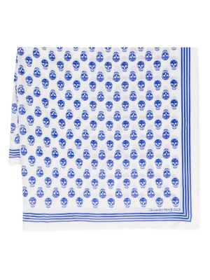 

Skull-print wraparound-style scarf, Alexander McQueen Skull-print wraparound-style scarf