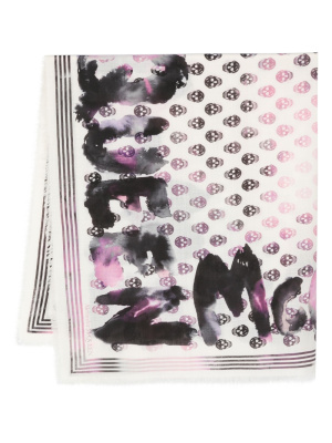 

Skull-print wool scarf, Alexander McQueen Skull-print wool scarf