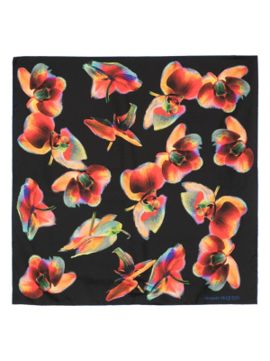 

Orchid-print silk scarf, Alexander McQueen Orchid-print silk scarf