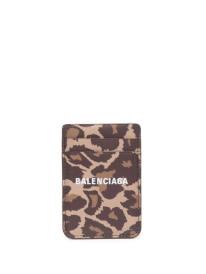 

Leopard-print magnet cardholder, Balenciaga Leopard-print magnet cardholder