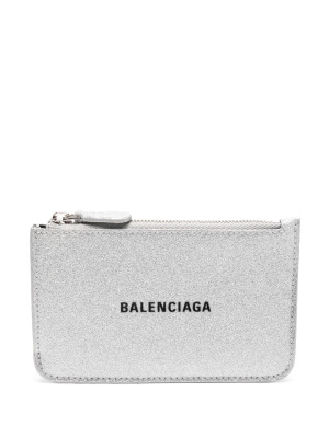 

Logo-print leather card holder, Balenciaga Logo-print leather card holder
