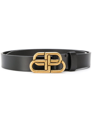 

BB logo thin leather belt, Balenciaga BB logo thin leather belt