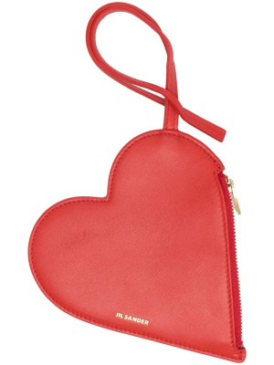 

Logo-stamp heart-shaped wallet, Jil Sander Logo-stamp heart-shaped wallet