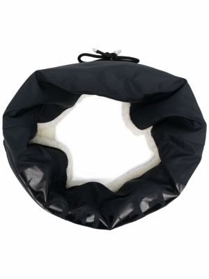 

Reversible logo-print shearling scarf, Alexander McQueen Reversible logo-print shearling scarf