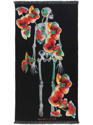 

Orchid Skeleton Stole wool-blend scarf, Alexander McQueen Orchid Skeleton Stole wool-blend scarf