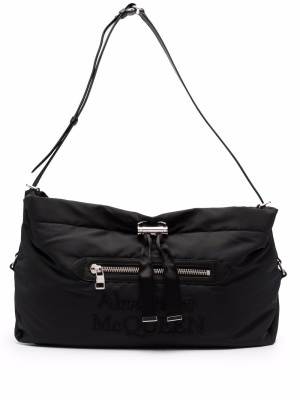 

Large logo-embroidered shoulder bag, Alexander McQueen Large logo-embroidered shoulder bag